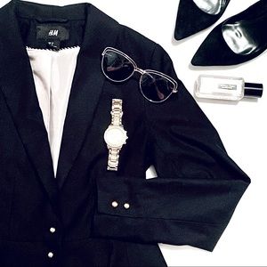 H&M Peplum Career Blazer Black Size 6